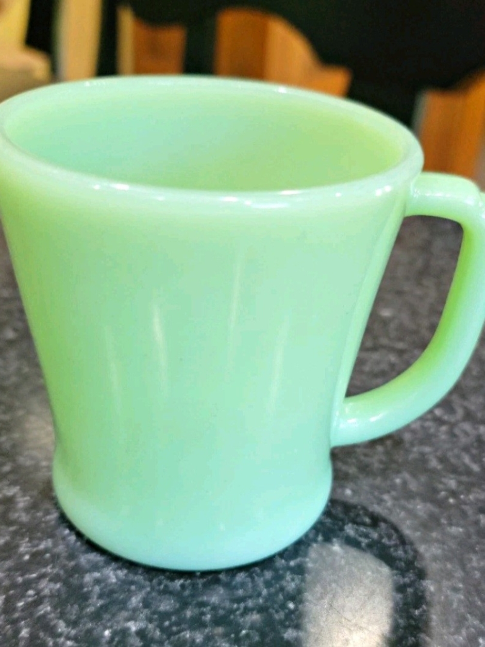 Fire-King Jade-ite Green Milk Glass Coffee Mug D Shaped Handle